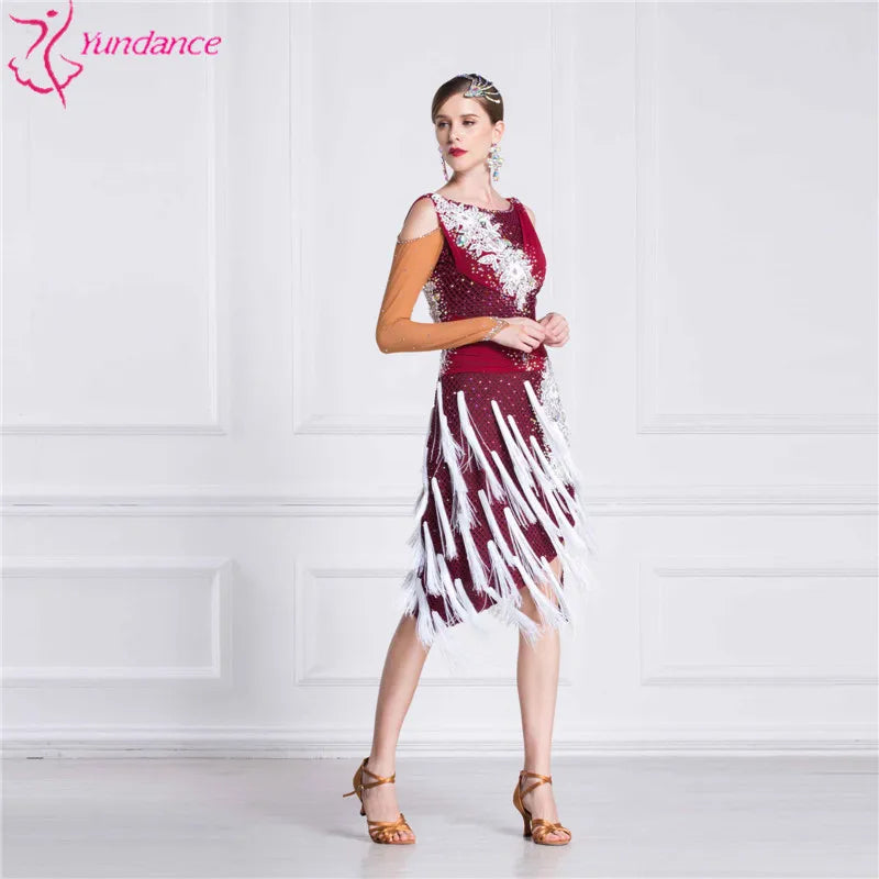 Latin Dance Dress New Latin Dance Dress Skirt Competition Latin Chacha Tange Dance Dress For Adult