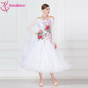 Ballroom Dance Competition Dress In White For Adult Women