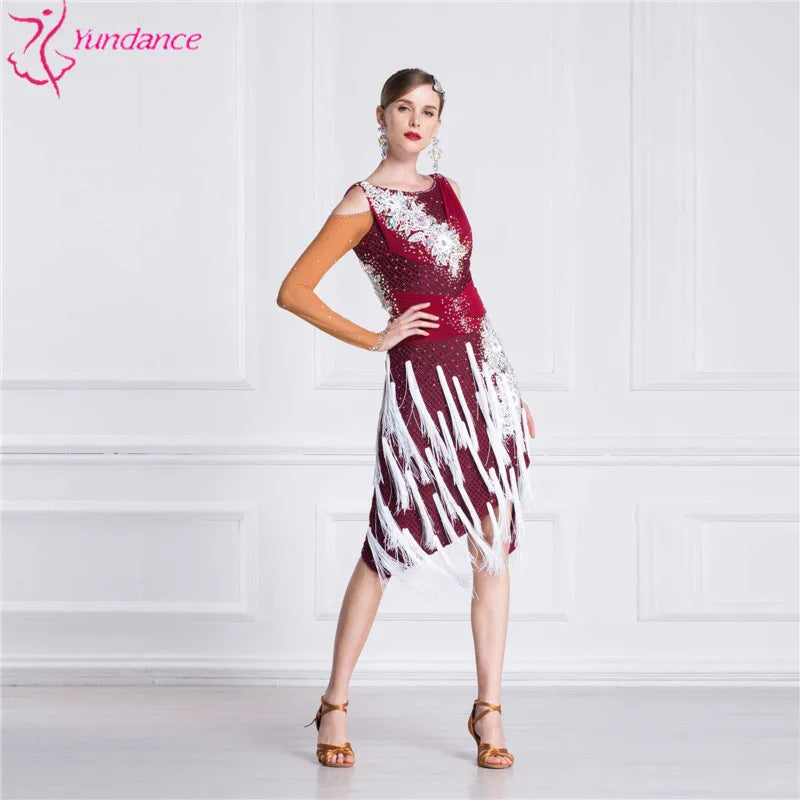 Latin Dance Dress New Latin Dance Dress Skirt Competition Latin Chacha Tange Dance Dress For Adult