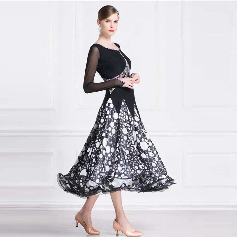 Women's International Standard Ballroom Practice Dress With Long Skirt