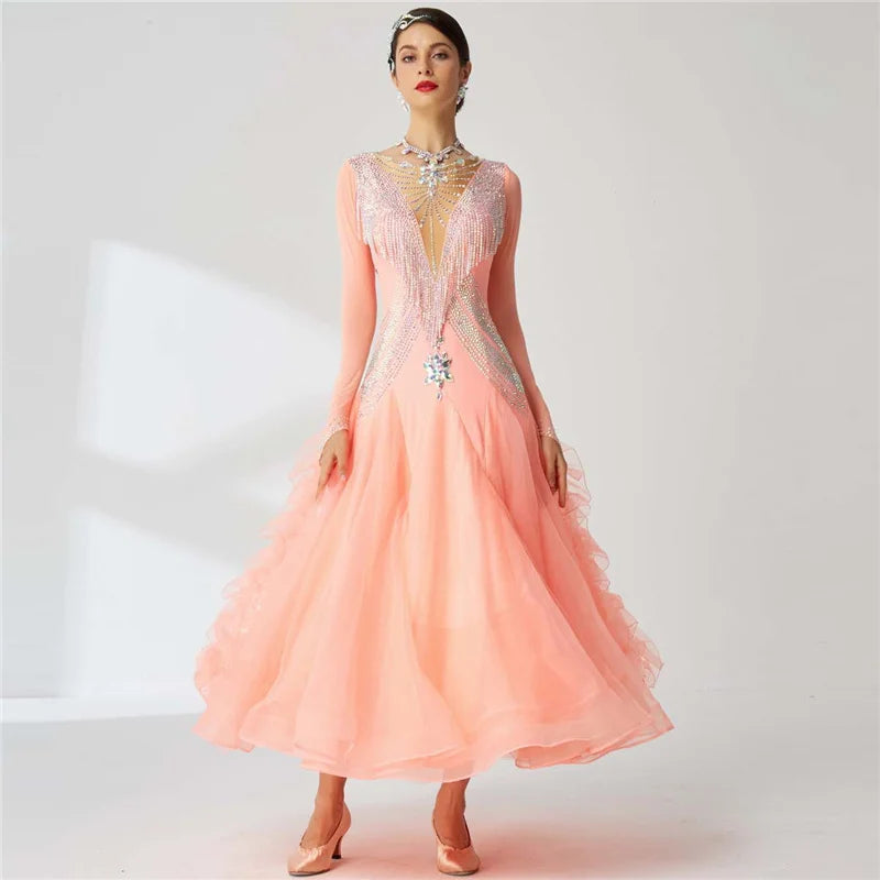 Women's Ballroom Waltz Standard Competition Dance Dress For Performance