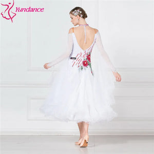 Ballroom Dance Competition Dress In White For Adult Women