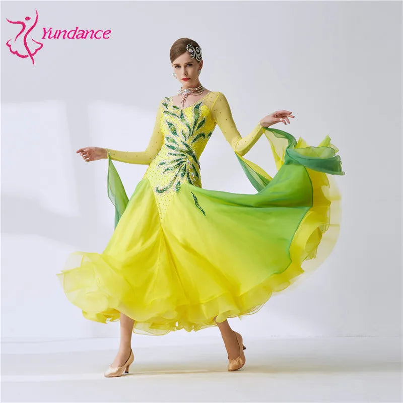 Women's Standard Ballroom Dance Dress For Competition And Performance
