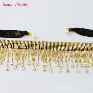 Belly Dance Hip Scarf, Women's Silver Rhinestone Fringe & Teardrop Crystal Tassel Belt, Belly Dance Hip Scarf