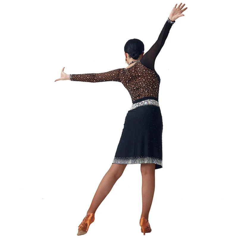 Latin Ballroom Competition Dance Dress For Adult Rumba Cha-Cha