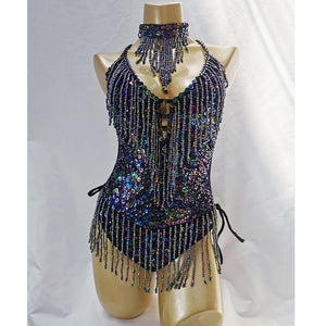 New Style One Piece Leotard Dancewear Bellydance Accessories Sexy Women beading Sequin Bodysuit Belly Dancing Costume Adult BS02