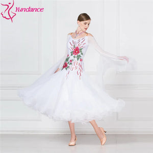Ballroom Dance Competition Dress In White For Adult Women