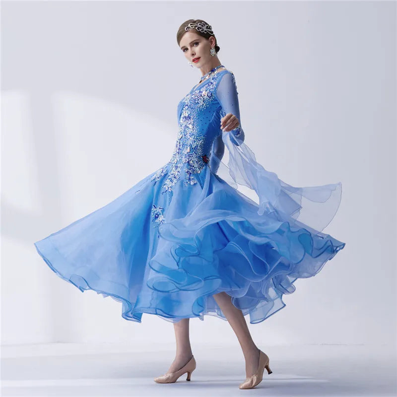 Girls' Standard Smooth Ballroom Dance Dress For Competition