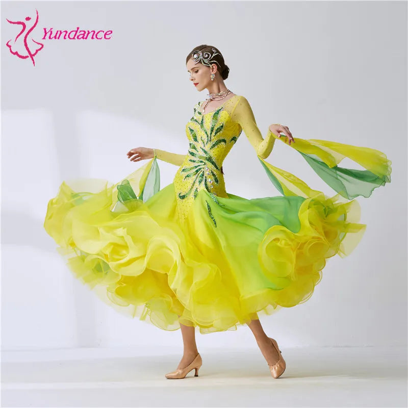 Women's Standard Ballroom Dance Dress For Competition And Performance