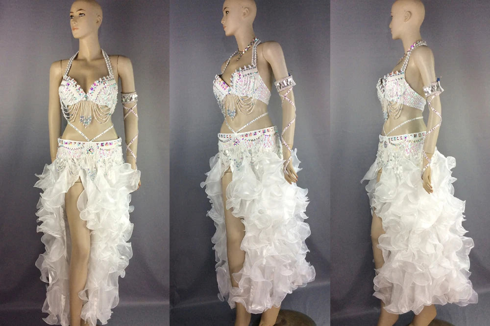 high quality belly dance costume professional costume wear outfit for women 5-piece bar belt skirt clothing sets TF1402 (5pcs/set)