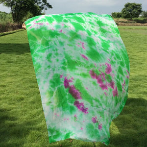 Dance Veil Scarf, Adult, Green & Purple Tie-Dye, Flowy Silk, Belly Dance