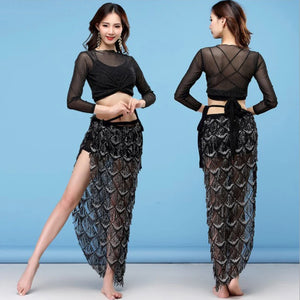 New Lady's belly Dance Costumes Lace Eastern Belly Dancing Clothes Sexy Top+Scarf 2pcs/Suit For Performance Wear HY1183