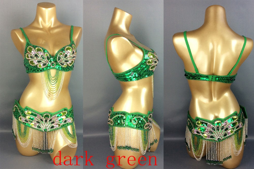 new design-butterfly women belly dance costume wear BRA+belt 2piece/set ,accept any size TF1359