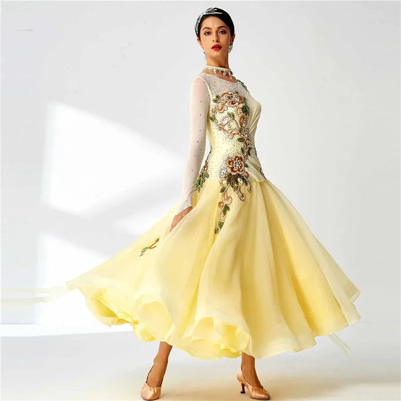 Girls' Standard Ballroom Dance Dress For Competition