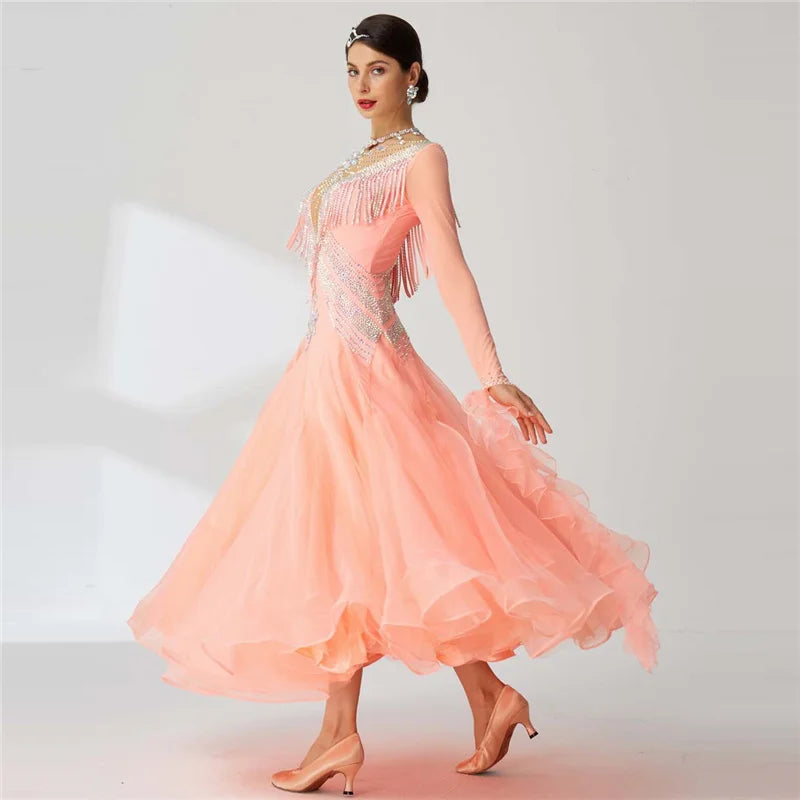 Women's Ballroom Waltz Standard Competition Dance Dress For Performance