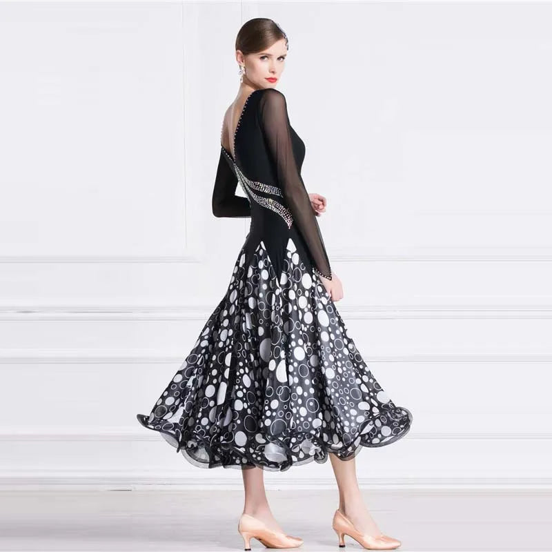 Women's International Standard Ballroom Practice Dress With Long Skirt