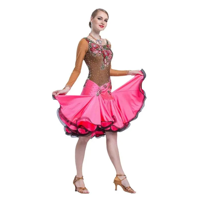 Women's Latin Ballroom Competition Dance Dress For Performance