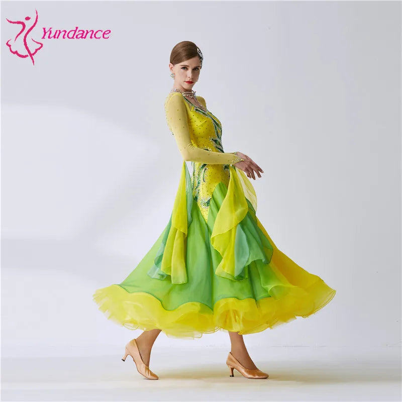 Women's Standard Ballroom Dance Dress For Competition And Performance