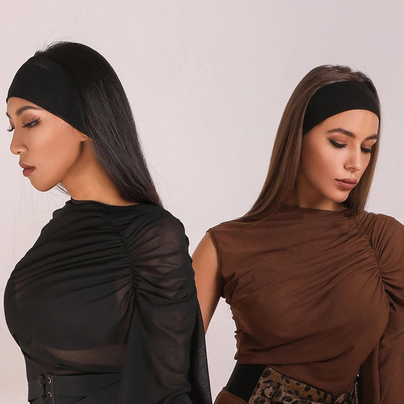 Women's Black & Brown Long Sleeve Ruched Mesh Dance Top