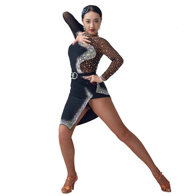Latin Ballroom Competition Dance Dress For Adult Rumba Cha-Cha
