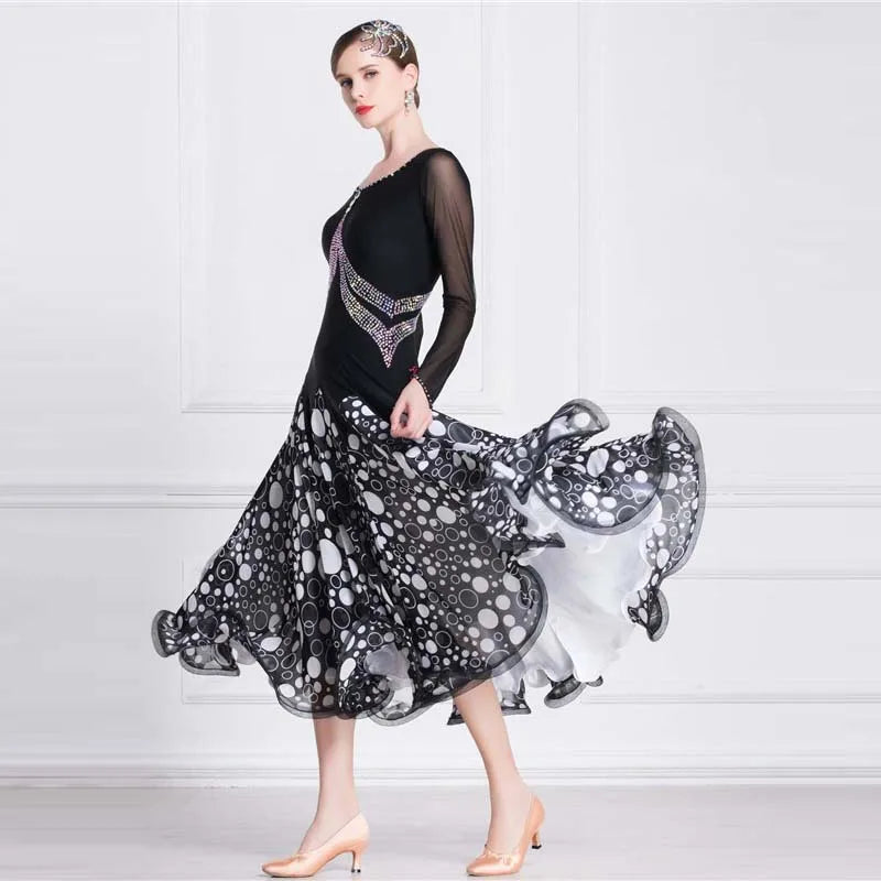 Women's International Standard Ballroom Practice Dress With Long Skirt