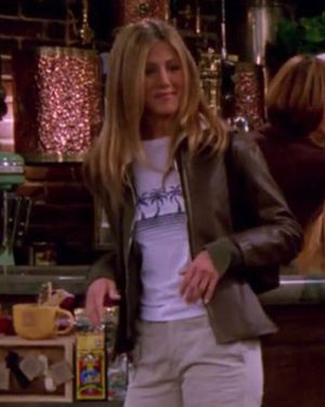 Friends S06 Rachel Green Brown Leather Jacket Iconic Sitcom Fashion