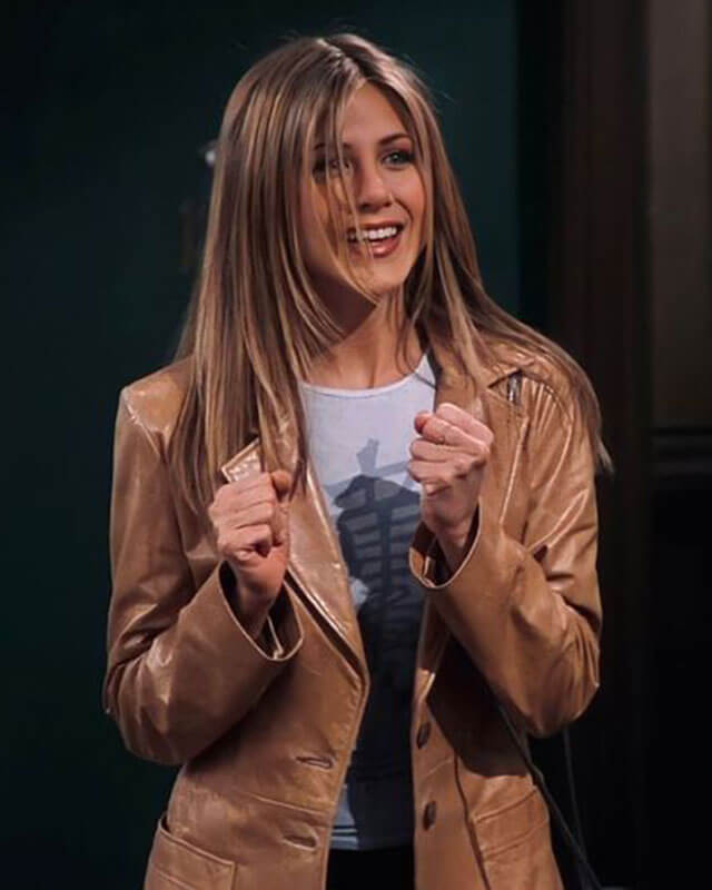 Rachel Green Brown Leather Coat Friends Season 5 Replica Fashion