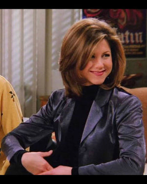 Friends Rachel Green Black Leather Blazer S02 Classic 90s TV Show Outfit