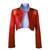 Neon Genesis Evangelion Red Cropped Leather Jacket for Cosplay and Fashion
