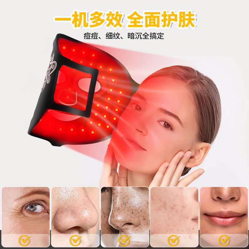 Led Photon Rejuvenation Silicone Mask Red Blue Light Therapy Facial Device Infrared Multi Color Light Beauty Mask