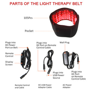 Red Light Heating Massage Belt Electric Heat Therapy Waist Support Pain Relief Lumbar Warmth