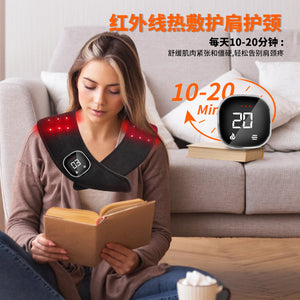 Red Light Infrared Neck And Shoulder Massager Rechargeable Heating Therapy Wrap With Red Light