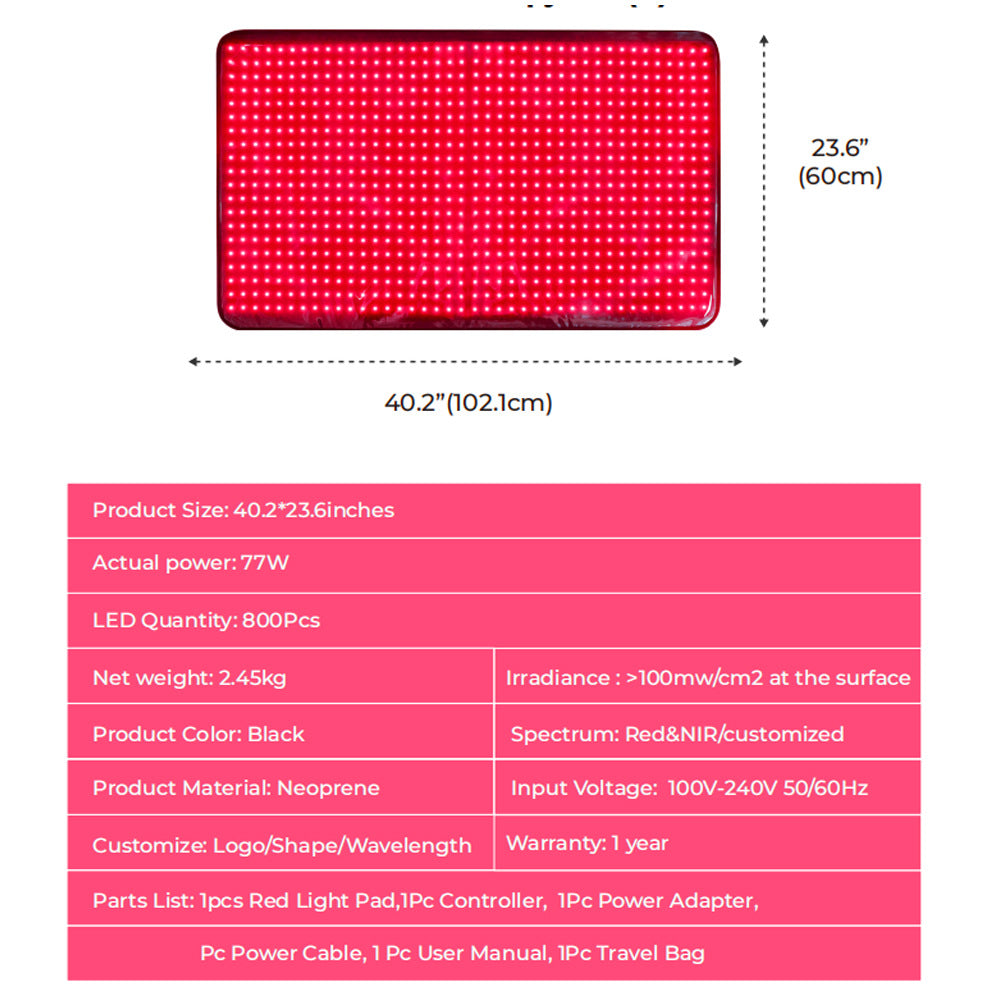 Red Light Therapy Mat Full Body Infrared Light Therapy Pad Red Light Therapy Bed Mat