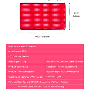 Red Light Therapy Belt Red Light Waist Belt Red Light Cushion Infrared Mattress Pad