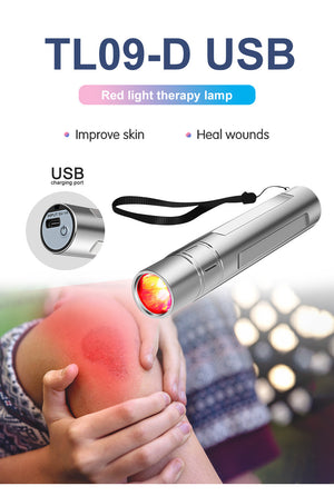 Red Light Therapy Flashlight Usb Rechargeable Led Near Infrared Portable Pen