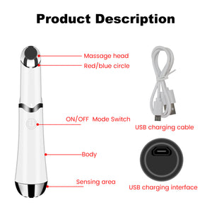 Electric Eye Massager With Vibration Color Light Ions Heating Eye Cream Pen Beauty Eye Care Device