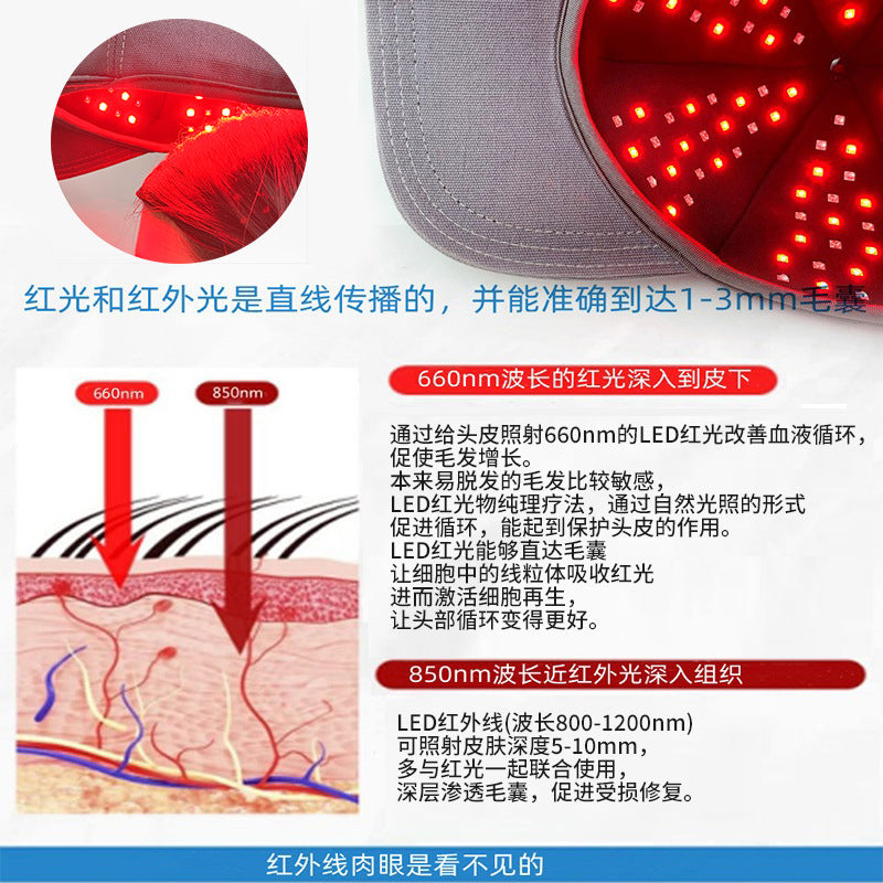 Infrared Light Therapy Cap Hair Growth Helmet Hair Care Device Red Light Therapy Cap Pcba
