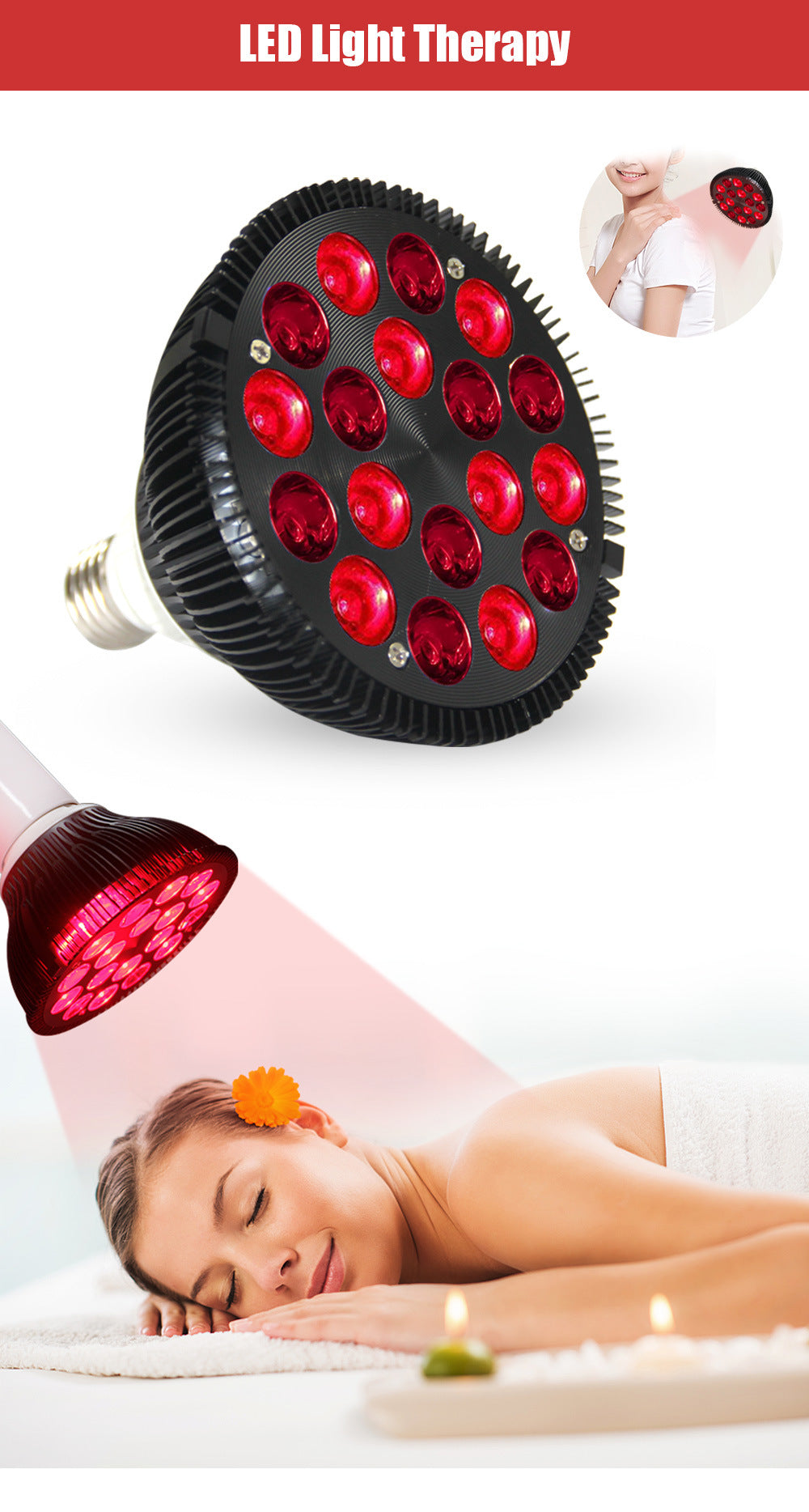 Led Red Light Therapy Lamp Infrared Light Therapy Device Beauty Skin Care Light