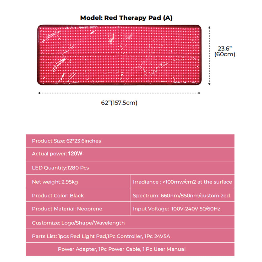 Red Light Therapy Mat Full Body Infrared Light Therapy Pad Red Light Therapy Bed Mat