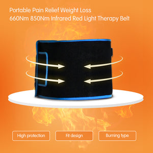 Red Light Heating Waist Belt Warm Massage Support For Back Pain Relief
