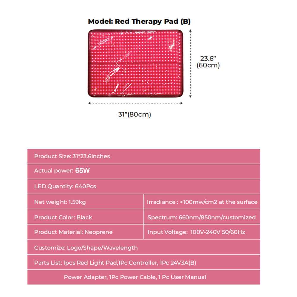 Red Light Therapy Belt Red Light Waist Belt Red Light Cushion Infrared Mattress Pad