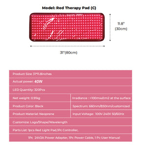 Red Light Therapy Belt Red Light Waist Belt Red Light Cushion Infrared Mattress Pad