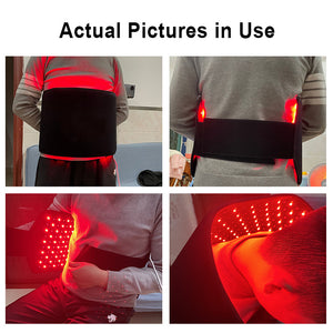 Red Light Vibration Massage Therapy Belt Heating Waist Support Infrared Light Therapy Belt