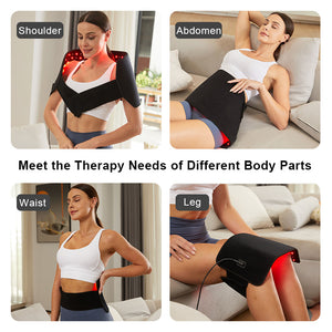 Red Light Therapy Belt Heating Waist Support Infrared Red Light Shoulder Neck Pain Relief Belt