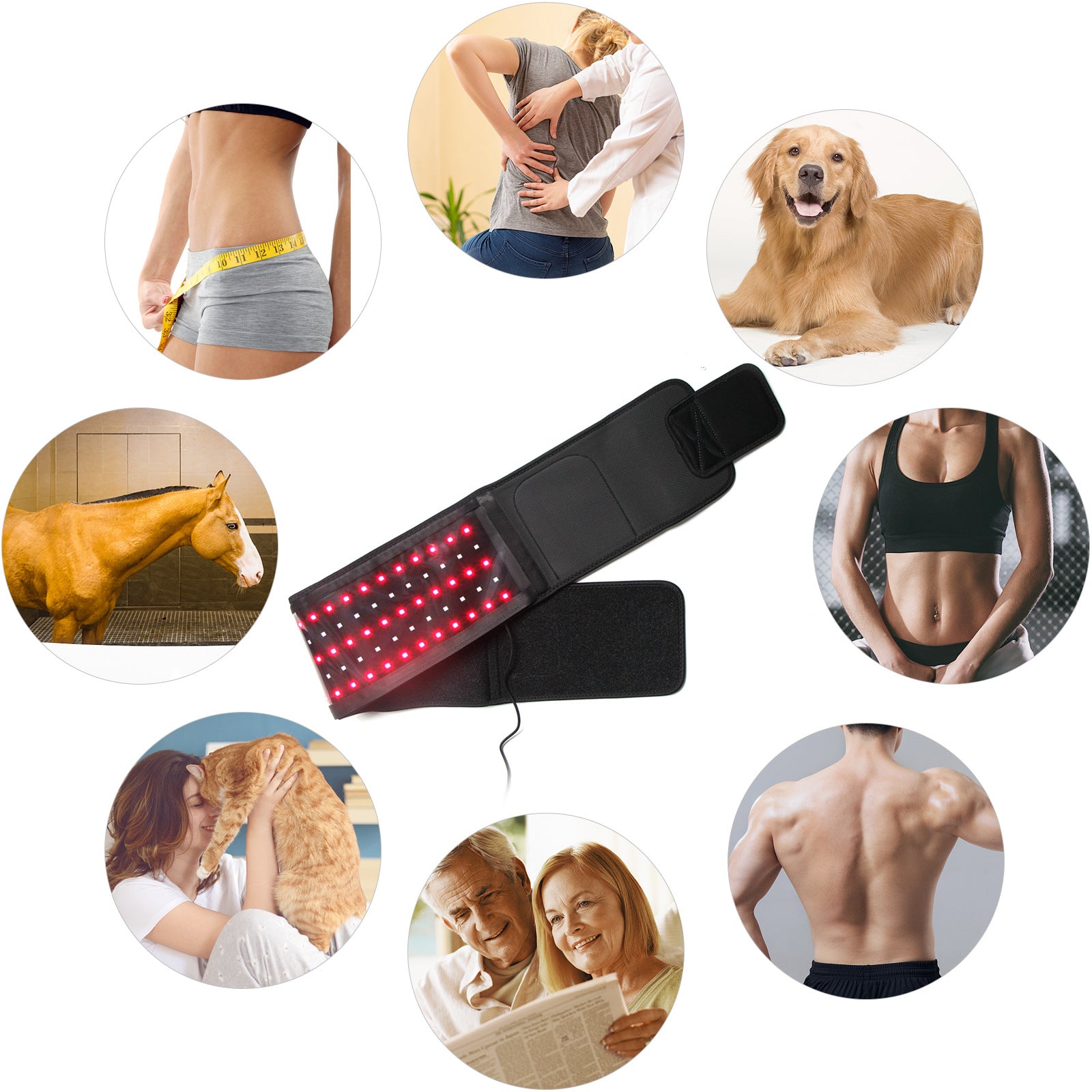 660nm 850nm Red Light Therapy Belt For Pain Relief Weight Loss Infrared Beauty Salon Pulse Treatment Device