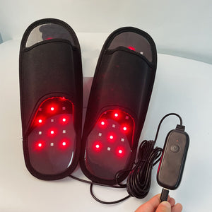 Led Red Light Infrared Therapy Slippers Portable Timer Foot Care Light Therapy Slippers