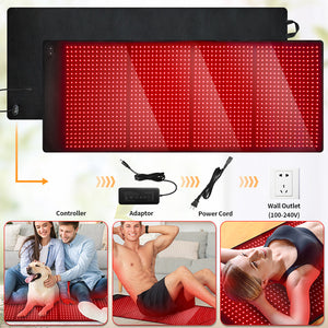 Red Light Therapy Mat Infrared Heating Pad Far Red Light Therapy Blanket Full Body Red Light Bed Pad