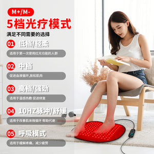 128 Led Multi Level Temperature Adjustable Pulse Red Light Infrared Therapy Heating Pad Seat Cushion Foot Mat