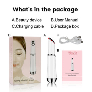 Electric Eye Massager With Vibration Color Light Ions Heating Eye Cream Pen Beauty Eye Care Device