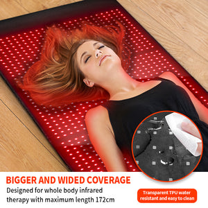 Red Light Therapy Mat Infrared Heating Pad Far Red Light Therapy Blanket Full Body Red Light Bed Pad